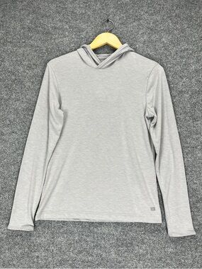 SOLD - Huk Waypoint Pullover Hoodie Long Sleeve Women Medium Light Grey